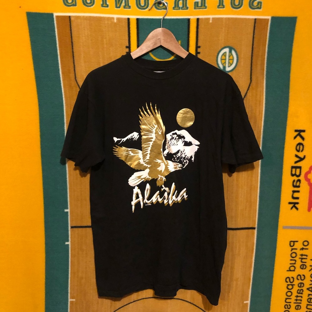 Vintage Mens Alaska Gold Eagle Shirt Single Stitch